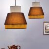 Krestenno Rattan and Cloth Triple Tier Pendant Lamp -restaurant