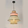 Kresyman Rattan and Cloth Multi-tier Pendant Lamp - cloth pendant