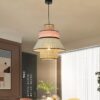Kresyman Rattan and Cloth Multi-tier Pendant Lamp - dining table