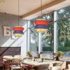 Kresyman Rattan and Cloth Multi-tier Pendant Lamp - hotel pendant