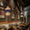 Kresyman Rattan and Cloth Multi-tier Pendant Lamp - restaurant