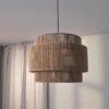 Kristoda Triple Layered Rope Drum Pendant Lamp - rattan pendant