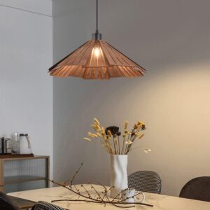 Lefa Scandinavian Natural Wood Flaps Pendant Light - cafe