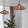 Lefa Scandinavian Natural Wood Flaps Pendant Light -gallery lamp