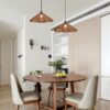 Lefa Scandinavian Natural Wood Flaps Pendant Light - restaurant