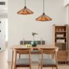 Lefa Scandinavian Natural Wood Flaps Pendant Light - study table