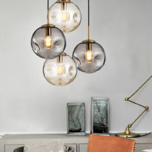 Napita Round Globe Glass Shade Pendant Lamp - living room pendant