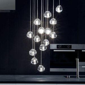 Norlick Lux Crystal Gems Modern Chandelier Lamp - bedroom pendant