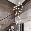 Norlick Lux Crystal Gems Modern Chandelier Lamp - staircase pendant