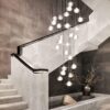 Norlick Lux Crystal Gems Modern Chandelier Lamp - stairs hall pendant