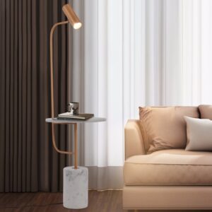 Pharanda Side Table Top Marble Base Floor Lamp - studio lamp