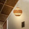 Rattami Rattan Round Ball Pendant Lamp - staircase pendant lamp