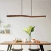 Reefornna Natural Wave Wood Linear Hanging Lamp - dining room lamp