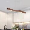 Reefornna Natural Wave Wood Linear Hanging Lamp - kitchen lamp
