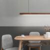Reetohn Rectangular Slim Wood Linear Hanging Lamp - coffee table