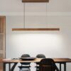 Reetohn Rectangular Slim Wood Linear Hanging Lamp - dining room
