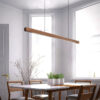 Reetohn Rectangular Slim Wood Linear Hanging Lamp - dining table