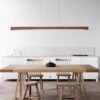 Reetohn Rectangular Slim Wood Linear Hanging Lamp - kitchen light