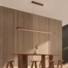 Reetohn Rectangular Slim Wood Linear Hanging Lamp - studio lights