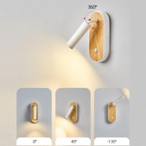 Asketull Adjustable Wood Grain Wall Lamp - 360 degree pendant arm