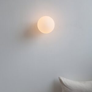 Wooden Base Round Globe Wall Light - bedside lights