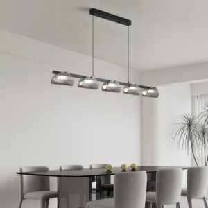 Eyvinsa Striped Glass Sheet Linear Pendant Light