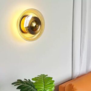 Retro Brass Halo Wall Lamp - living room lamp