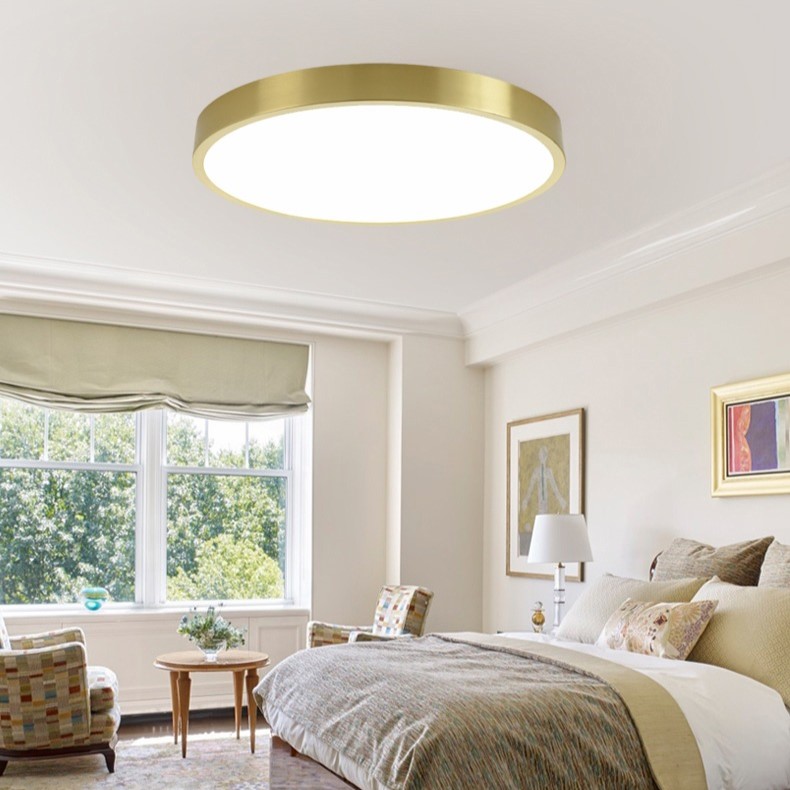 Gundanna Brass Slim Round Ceiling Light Brass Slim Round Ceiling Light - Bedroom Light