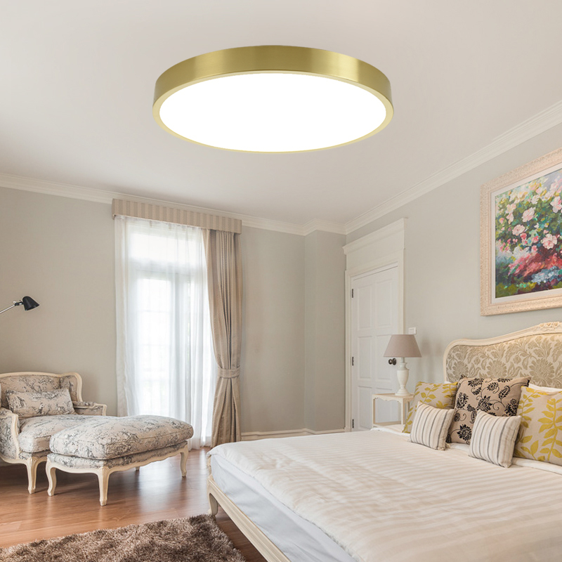Gundanna Brass Slim Round Ceiling Light Brass Slim Round Ceiling Light - dorm room light