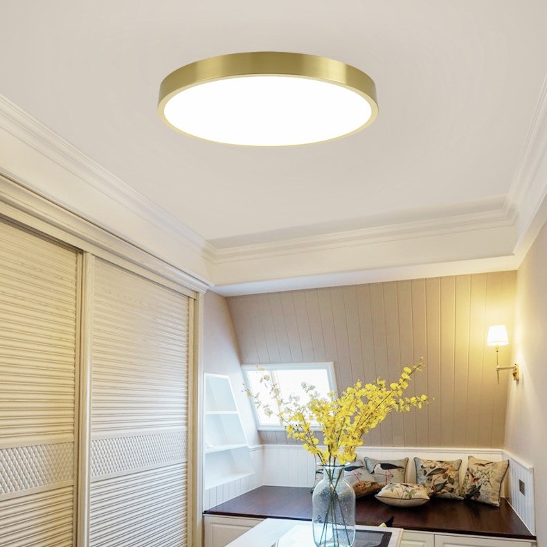 Gundanna Brass Slim Round Ceiling Light Brass Slim Round Ceiling Light - living room light