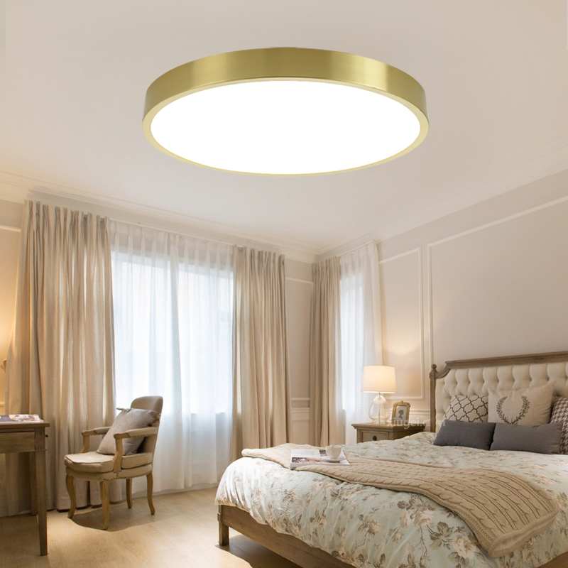 Gundanna Brass Slim Round Ceiling Light Brass Slim Round Ceiling Light - villa room light