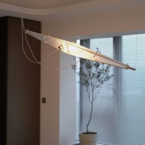 Long Glass Wing Pendant Light - study table light