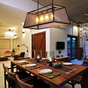 Metal Mesh Long Case Hanging Lamp - Dining Room Lamp