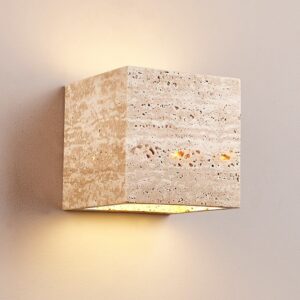 Cabanoka Travertine Stone Cube Wall Light