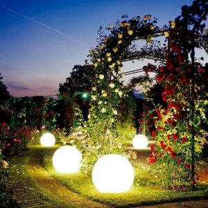 Luashoodom Round Globe Ball Outdoor Decorative Floor Lamp