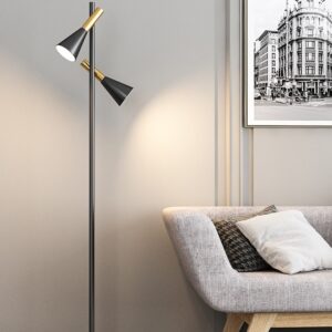 Modern Twin Cone Floor Lamp - corner lamp