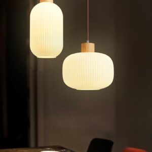 Ribbed Glass Pendant Light - dining room
