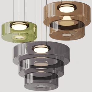 Averin Futuristic Mist Ring Pendant Light - Triple Colour Light