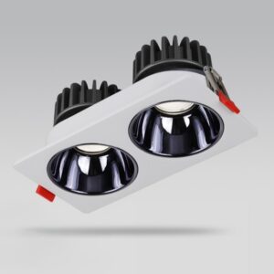 Double Recessed Anti-Glare Square Spotlight - white body