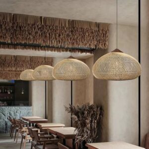 Selvra Natural Dome Pendant Light - rattan light