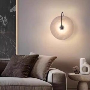 Disk Shaped Marble Stone Wall Lamp - living room