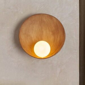 Erharwod Round Wooden Wall Lamp