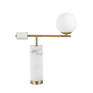 Glass Ball Table Lamp - white