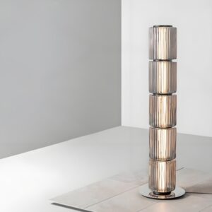Glass Cylindrical Floor Lamp - hotel room