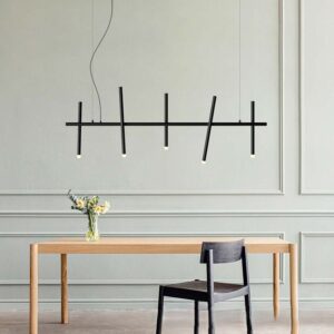 Linear Tubes on Rod Hanging Light - studio