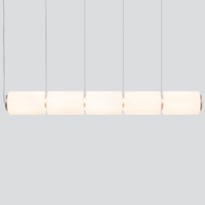 Parduuda Glass Cylinder Tube Pendant Lamp-5 section glass white