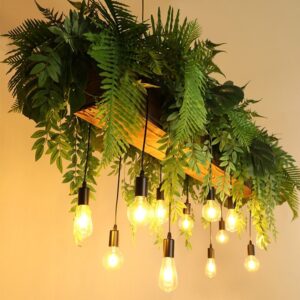 Plantowoo Plant Garden Wooden Body Hanging Bulbs Pendant Lamp