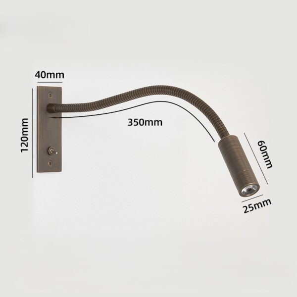 Recessed Bedside Flexible LED Reading Light Model F3205 | Screed