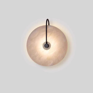 Sigruinee Disk Shaped Marble Stone Wall Lamp