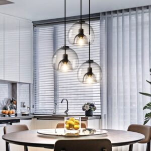 Tessan Modern Glass Globe Bubble Pendant Light grey